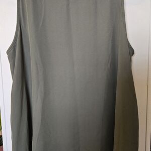 Bar III Olive Sleeveless Shift Blouse